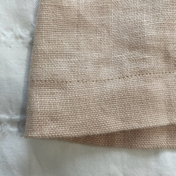 KOKOMARINA LINEN SOFT PINK FAUX WRAP CROSS OVER FRONT SLIT HIGH RISE MIDI SKIRT - Picture 11 of 11